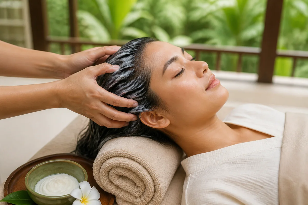 Hair Creambath + Shoulder, Head & Hand Massage